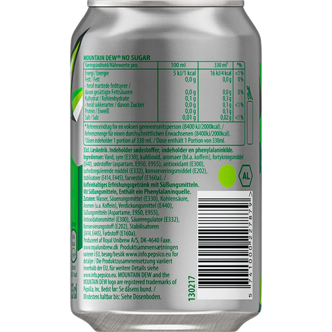 Mountain Dew Zero Sugar Softdrinks & Energydrinks