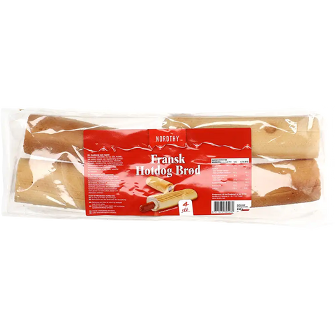Nordthy Fransk Hotdog Brød 4er, 240G