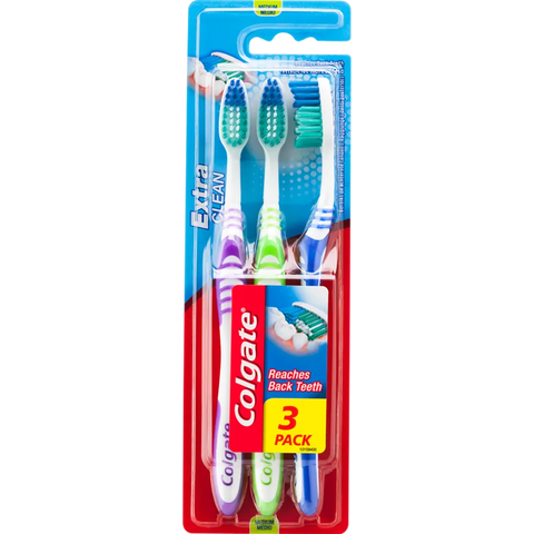 Colgate Extra Clean Toothbrush Medium 2+1