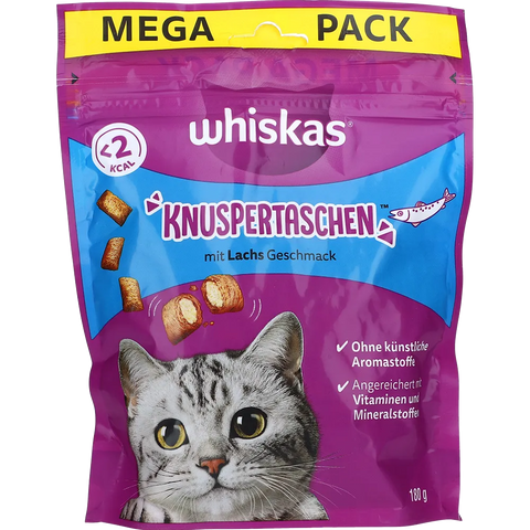 Whiskas Knuspertaschen mit Lachs, 180G