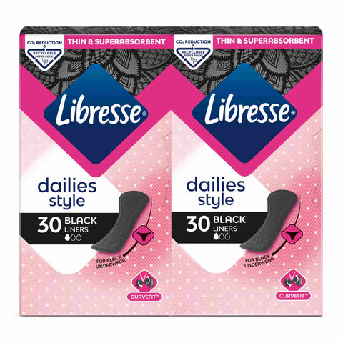 Libresse Trusseindlæg/Slipeinlagen Black Liners