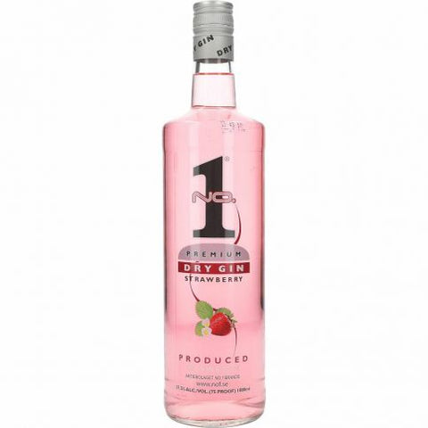 No. 1 Premium Dry Gin Strawberry 37,5% 1 ltr. - AllSpirits