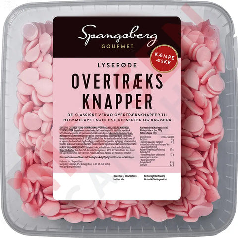 Spangsberg Lyserøde Overtræksknapper Slik & Dagligvarer