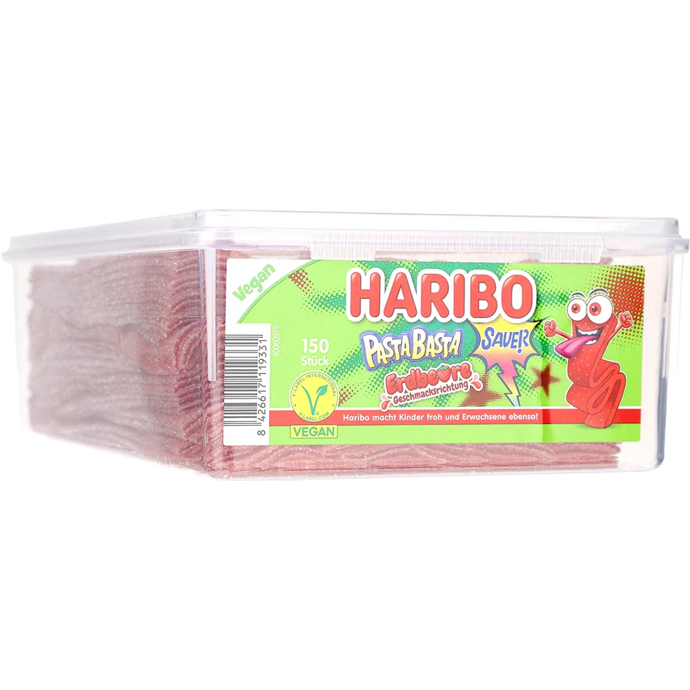 Haribo DE Pasta Basta Jordgubb Sur