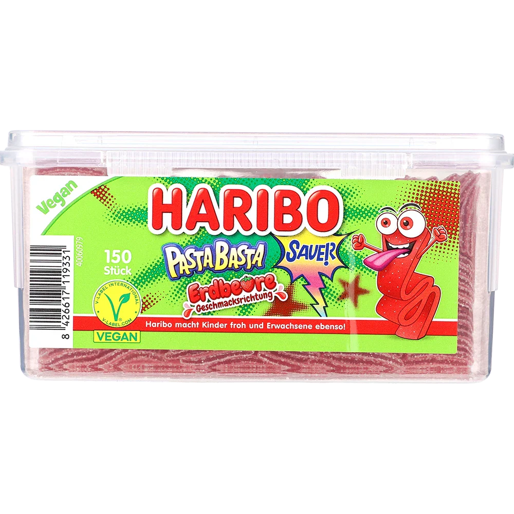 Haribo DE Pasta Basta Jordgubb Sur