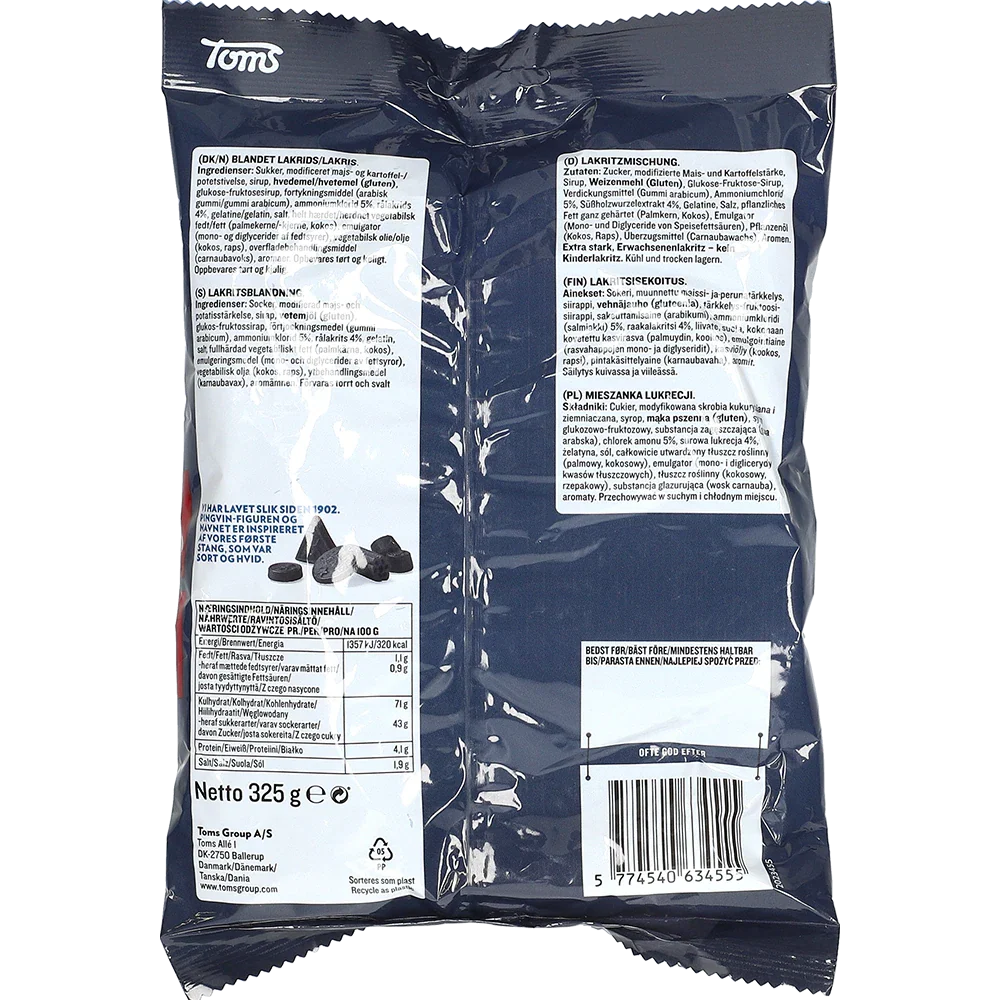 Toms Pingvin Lakrids, 325g