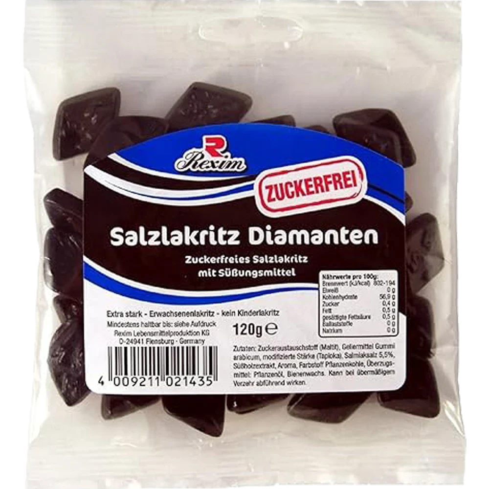 Rexim sukkerfri saltlakrids diamanter