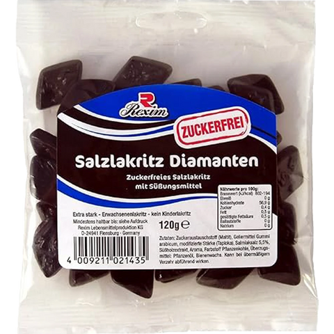 Rexim zuckerfrei Salzlakritz Diamanten