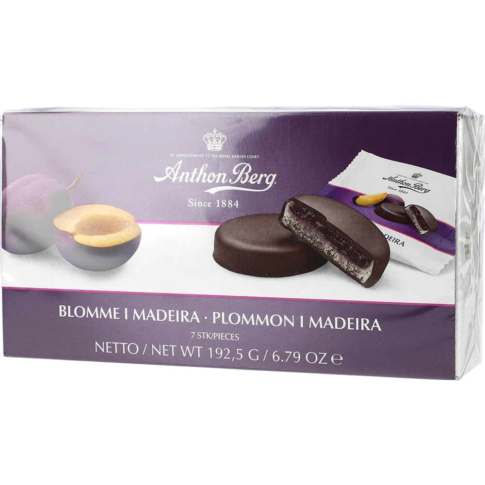 Anthon Berg treats Blomme i madeira