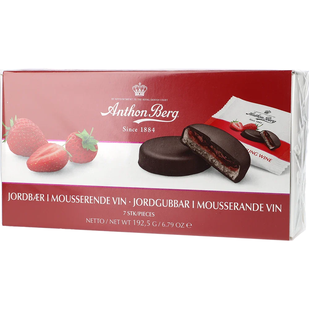 Anthon Berg treats Jordbær i champagne