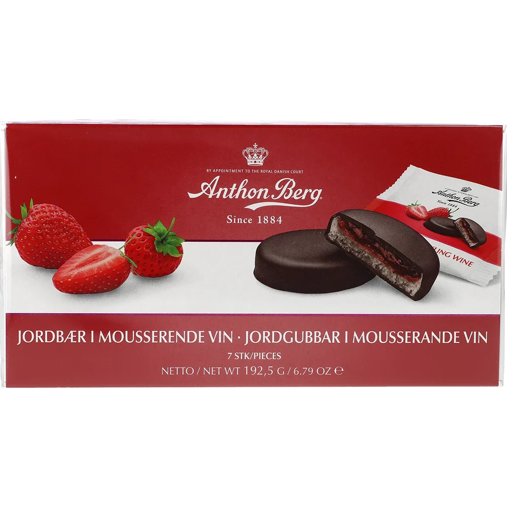 Anthon Berg treats Jordbær i champagne