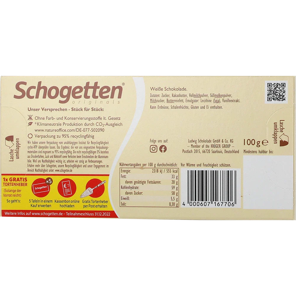 Schogetten Hvid Chokolade