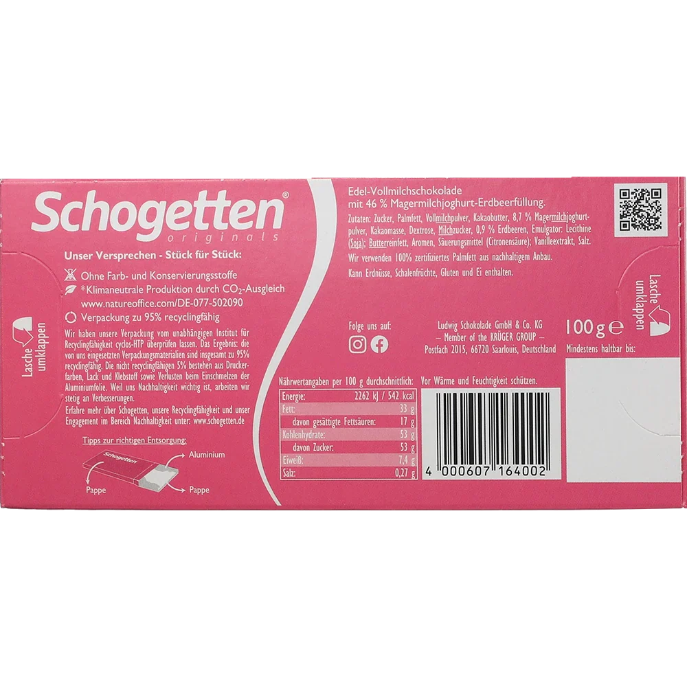 Schogetten Yoghurt-Jordbær