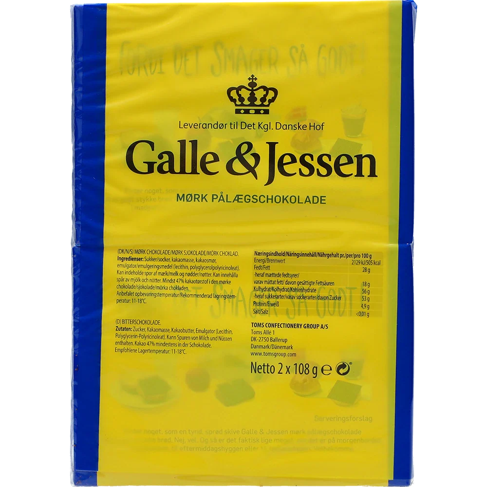 Galle & Jessen Mørk Pålægschokolade
