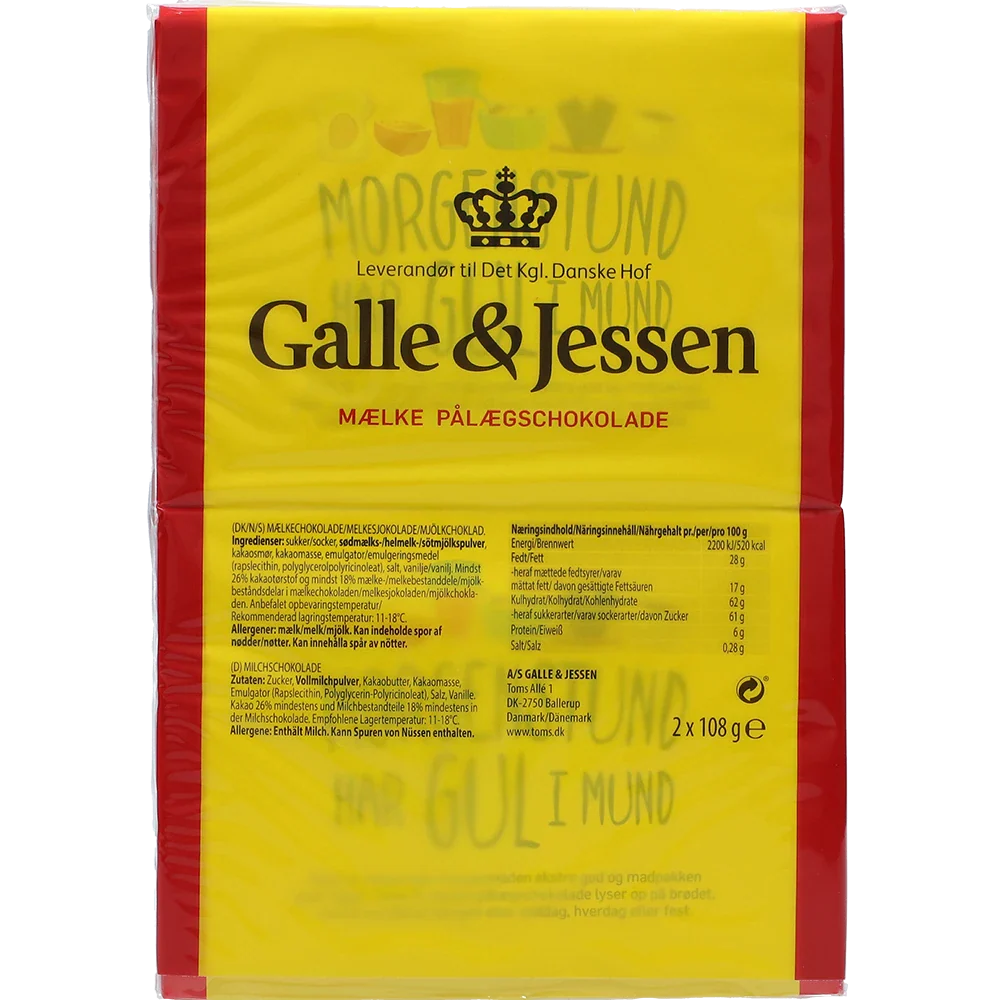 Galle & Jessen Mælke Pålægschokolade