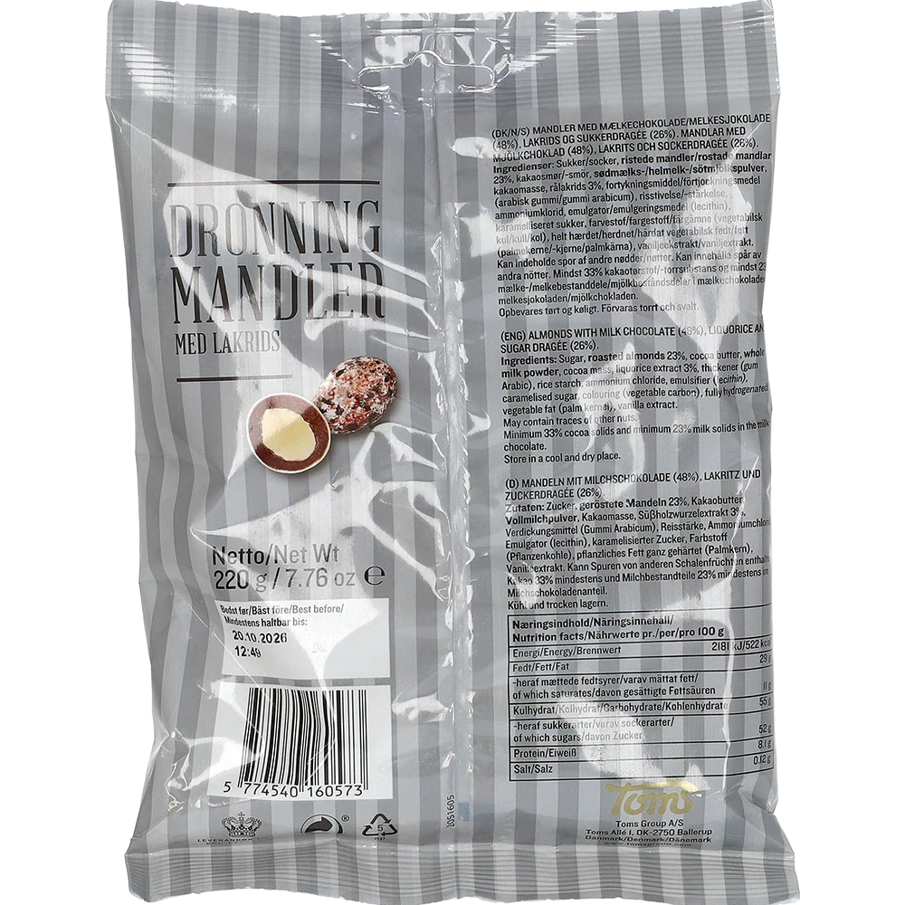 Toms Dronning Mandler med Lakrids
