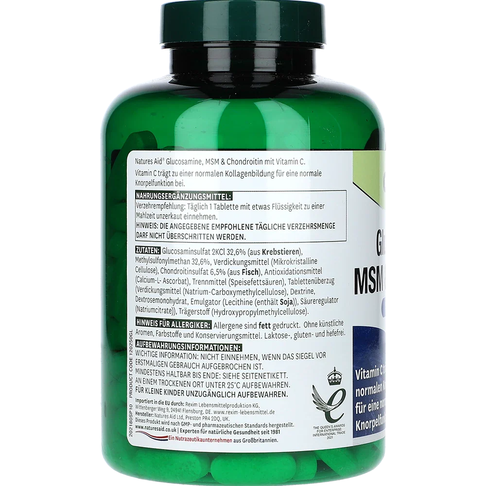 Natures Aid Glucosamine MSM & Chondroitin