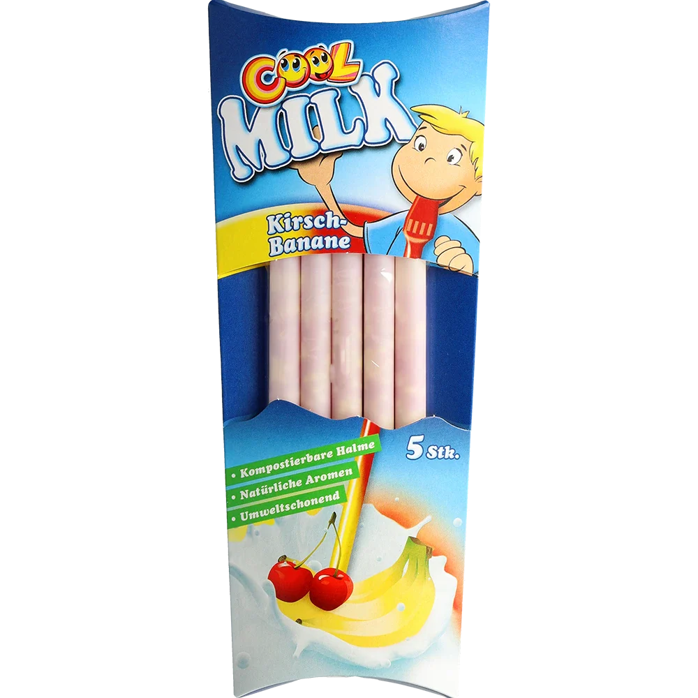 Cool mælkesugerør Kirsebær-Banan
