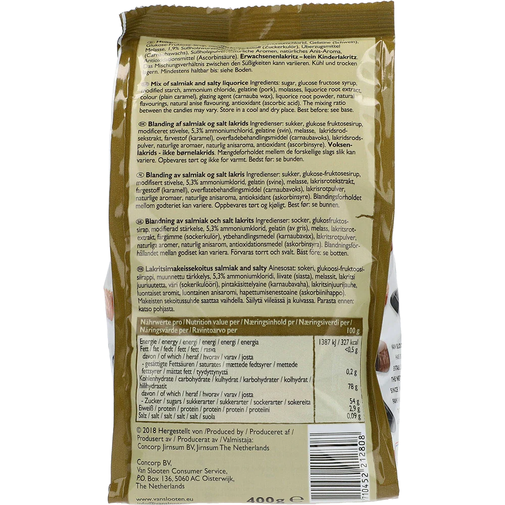 Van Slooten Festival Salmiak & Saltlakrids glutenfri