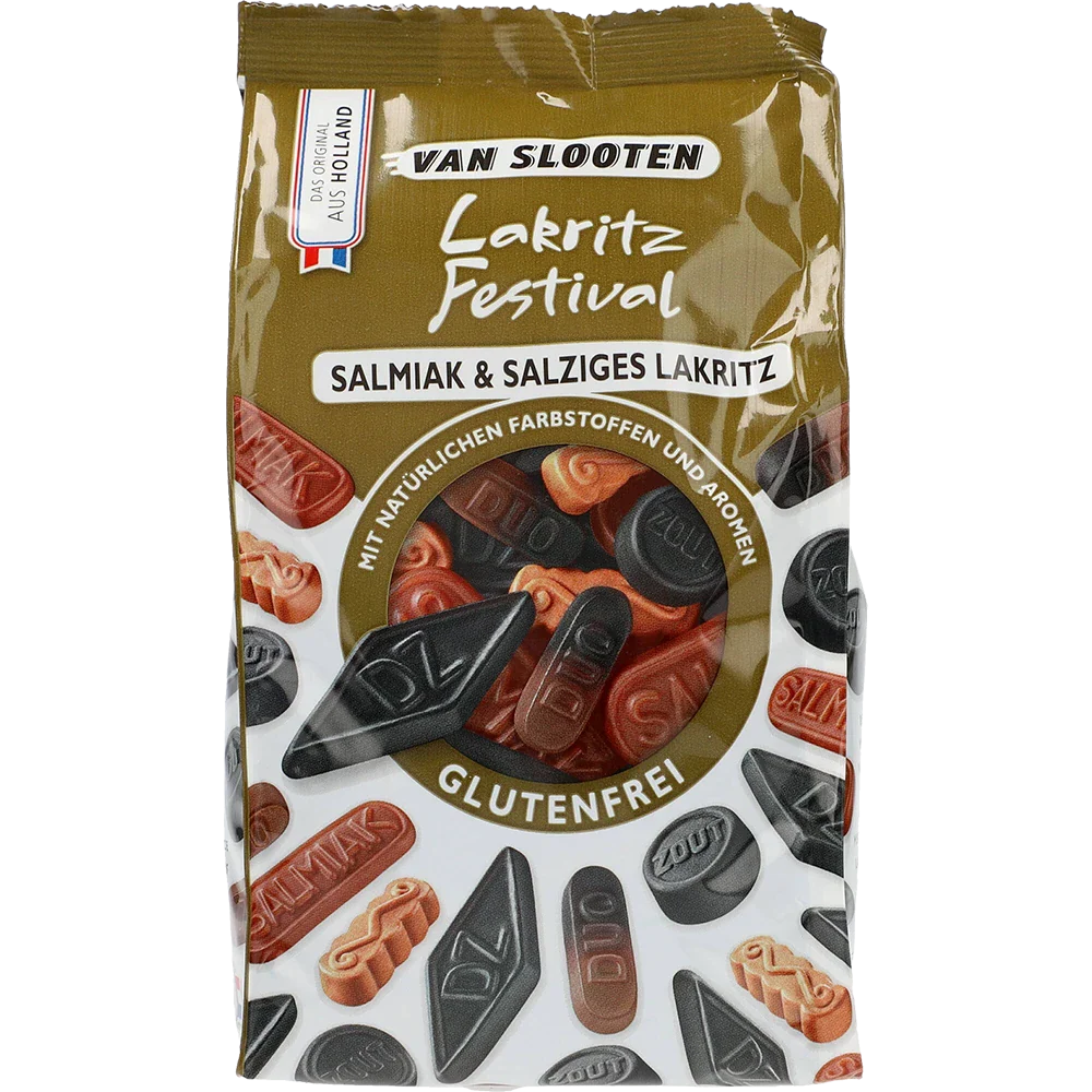 Van Slooten Festival Salmiak & Saltlakrids glutenfri