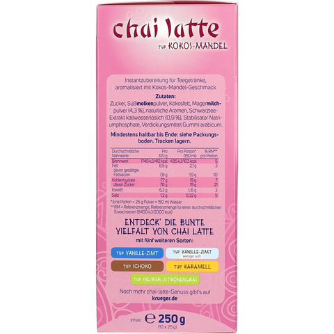 Krüger Chai Latte Kokos Mandel, 250G