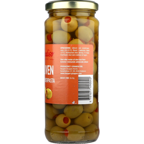 Paradiso Spanske Manzanilla Oliven med Peberpasta