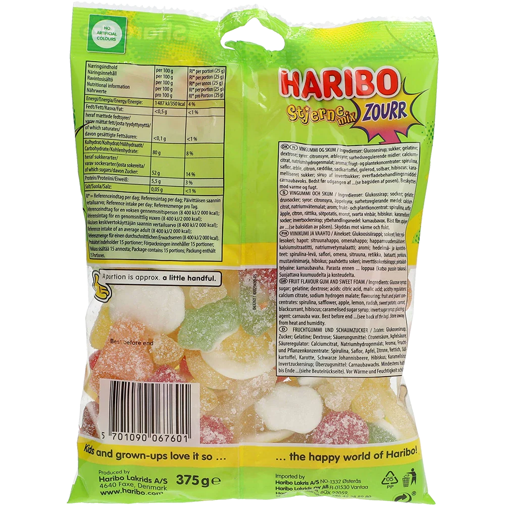 Haribo DK Stjerne Mix Zourr