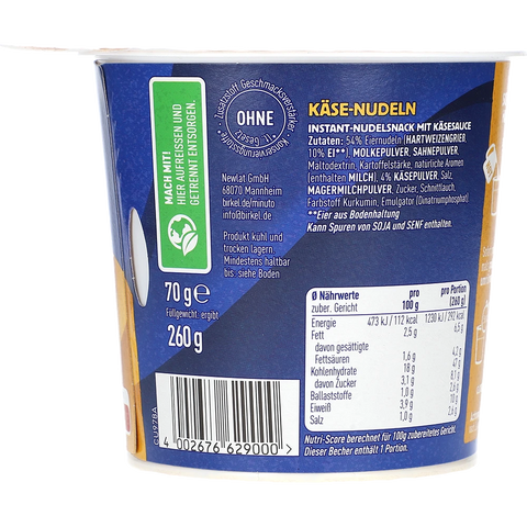 Birkel Minuto Käse-Nudeltopf, 70G