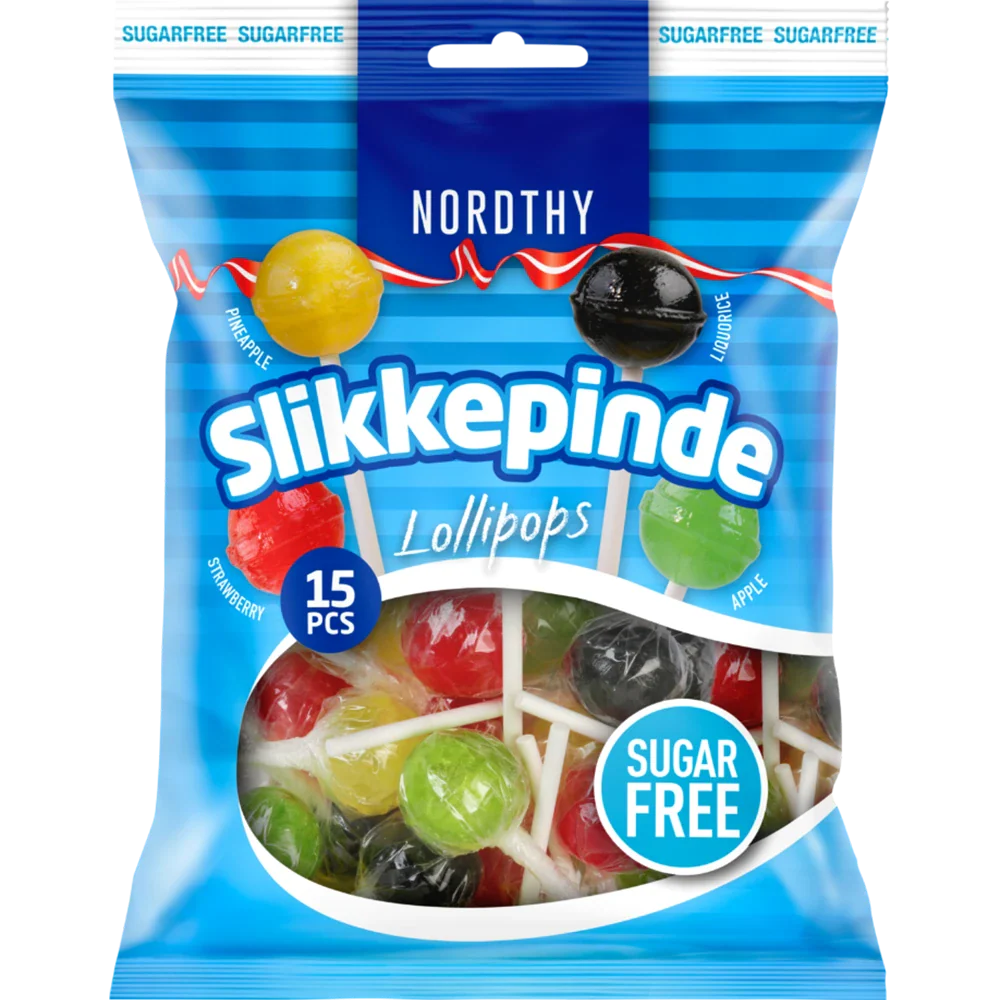 Nordthy Slikkepinde Sukkerfri, 4 Slags