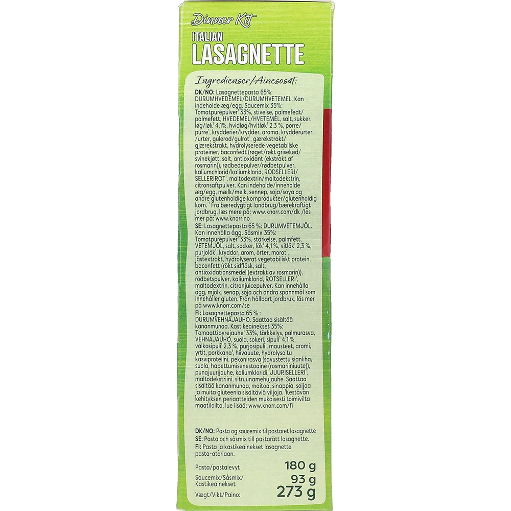 Knorr Middagskit Lasagnette