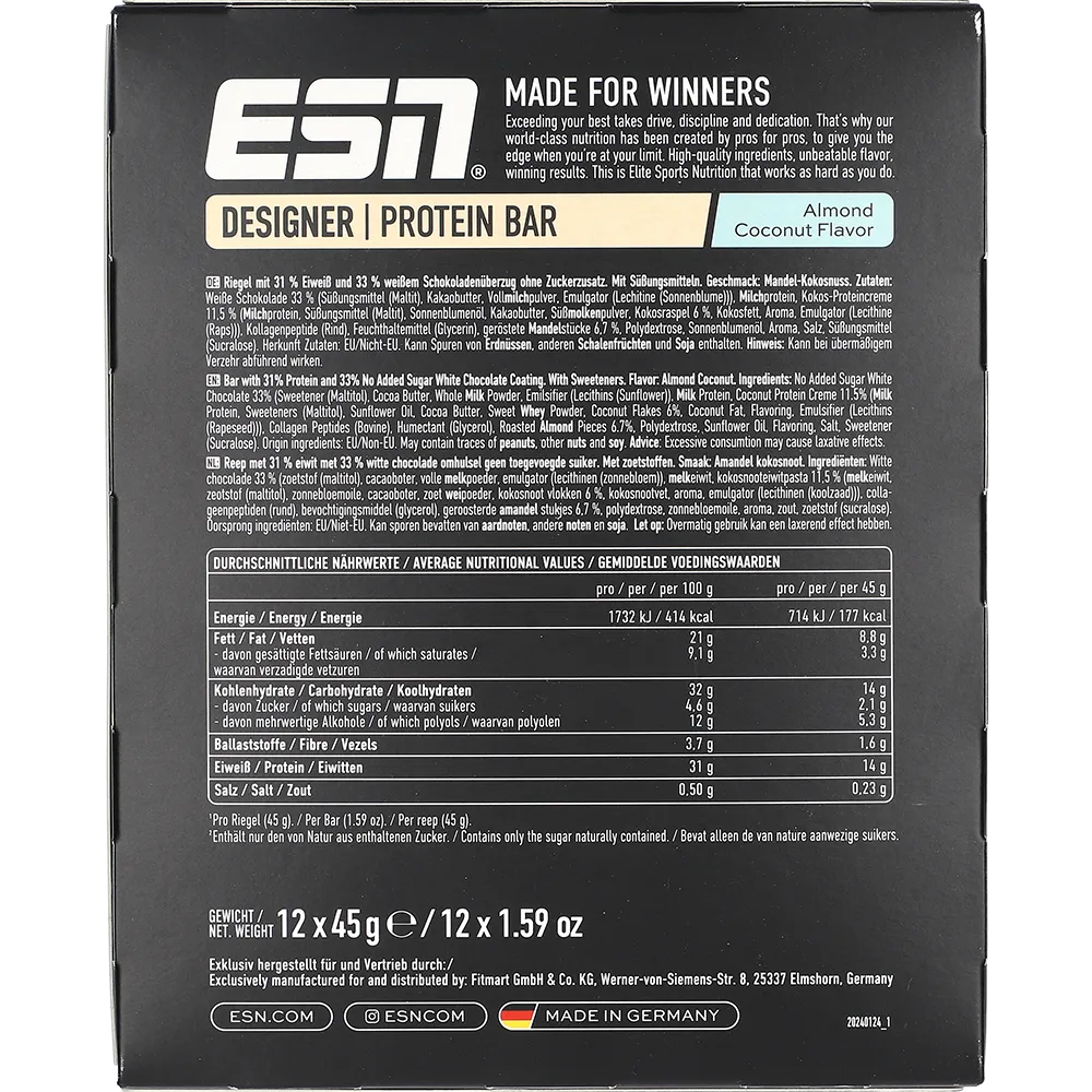 ESN Protein Designer Bar Almond Coconut