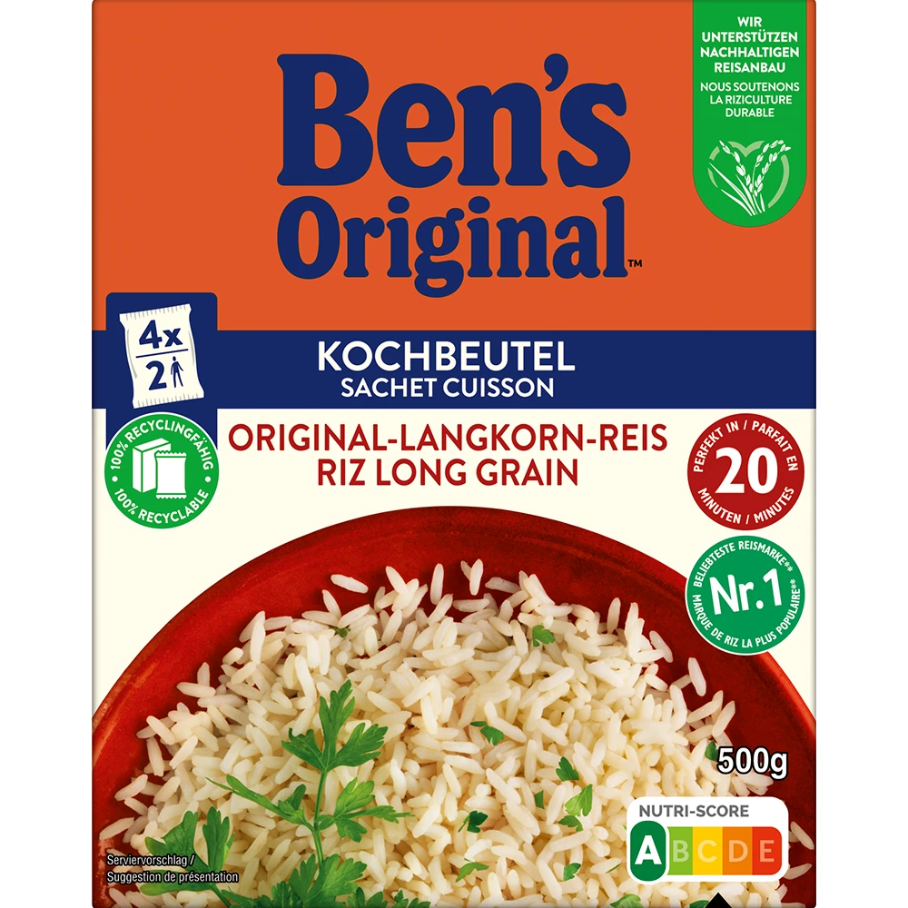 Ben's Original Langkorn-Reis 20 Min im Kochbeutel