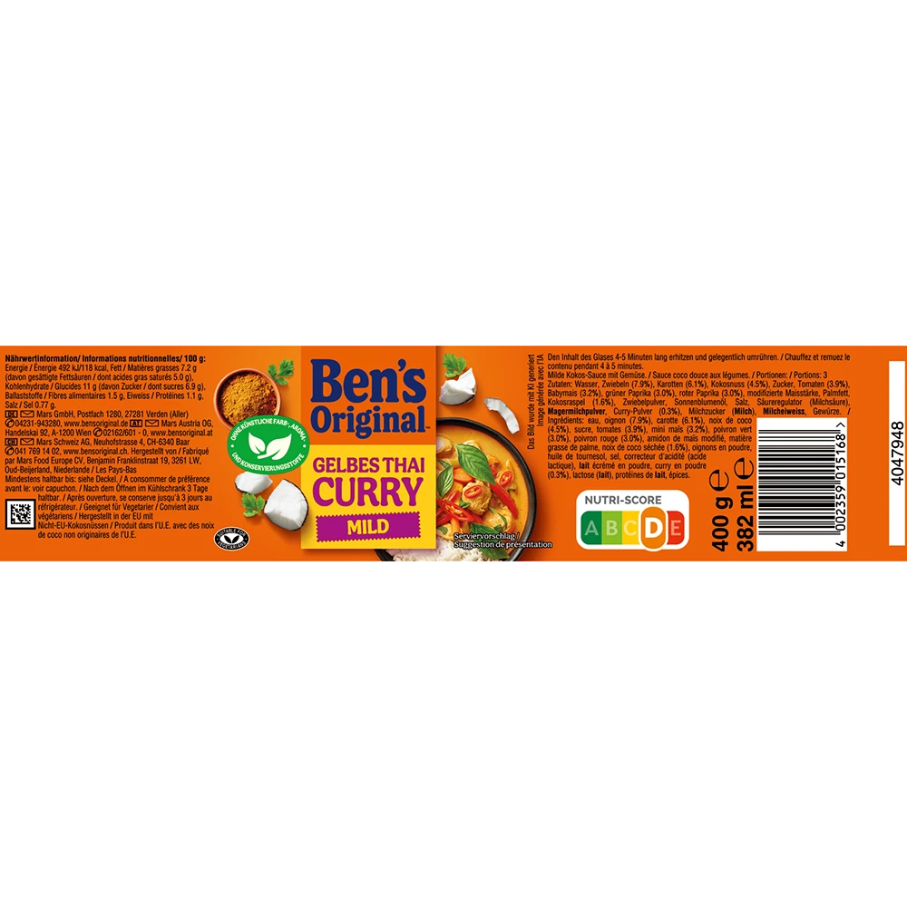 Ben's Original Sauce Cremiges Curry