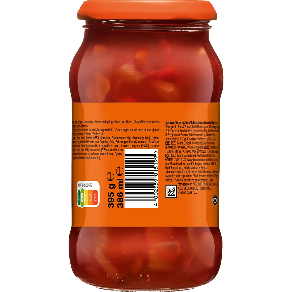 Ben's Original Sauce Süss-Sauer ohne Zuckerzusatz