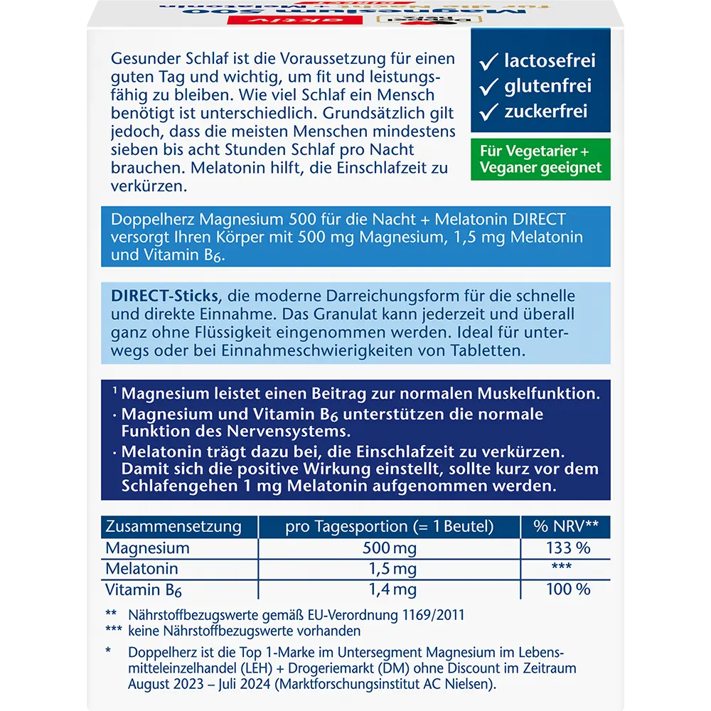 DH Magnesium 500 för natten+Melaton. DIREKT