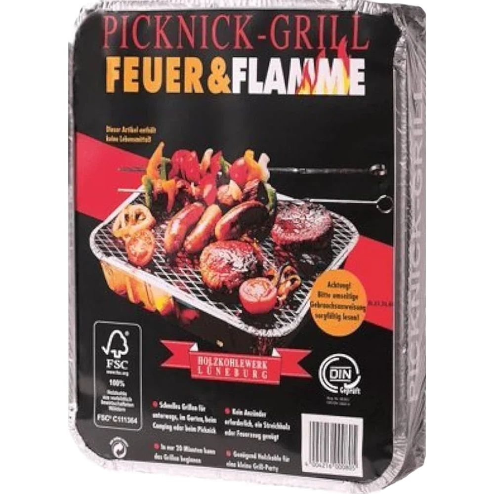 Feuer & Flamme Engångspicknickgrill