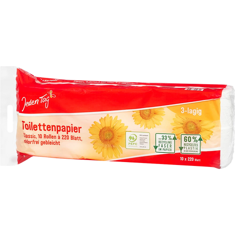 Jeden Tag Toilettenpapier 3lagig 200 Blatt