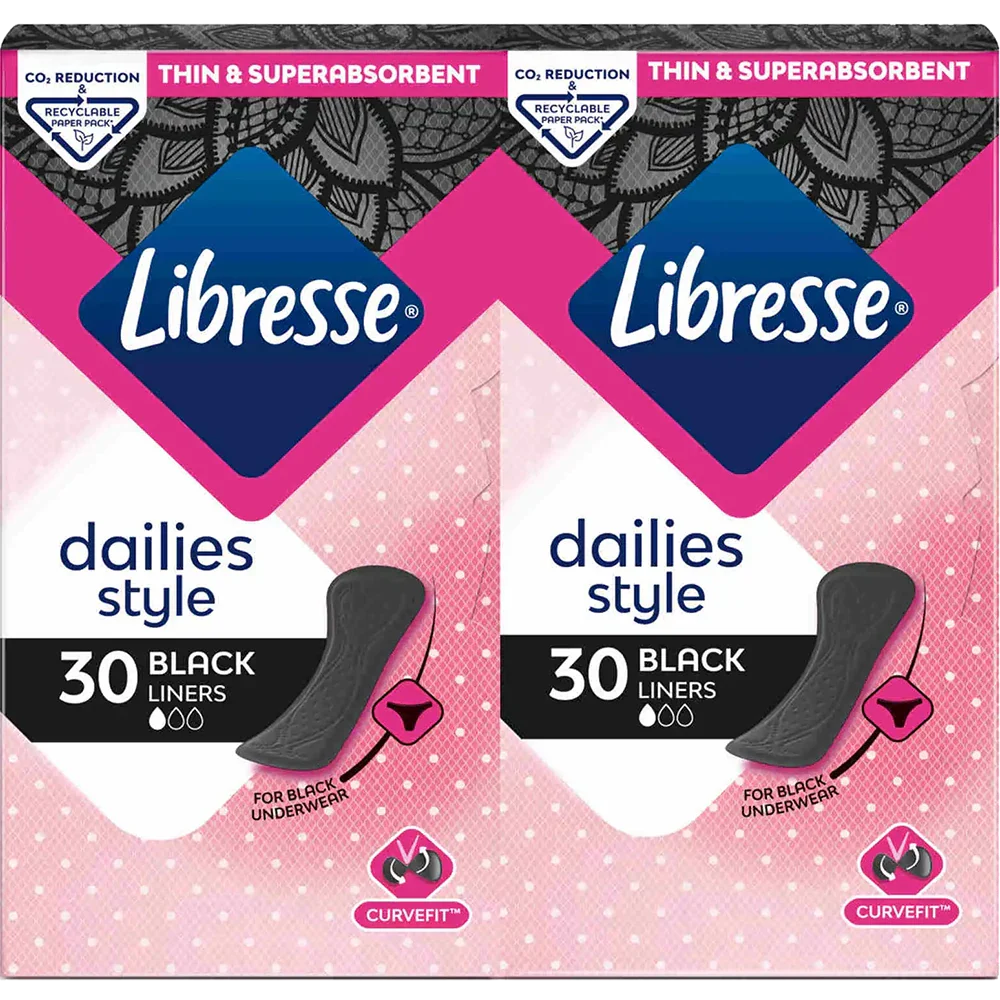 Libresse Trusseindlæg/Slipeinlagen Black Liners