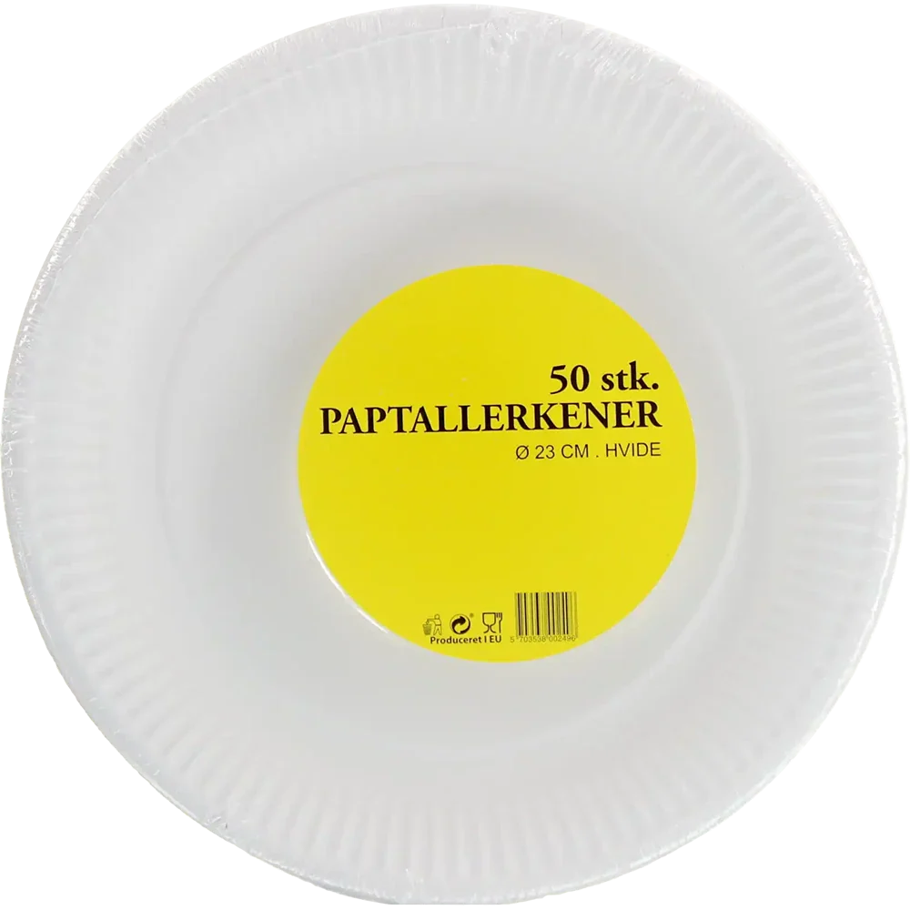 Papperstallrikar 50 st Ø23 cm vita