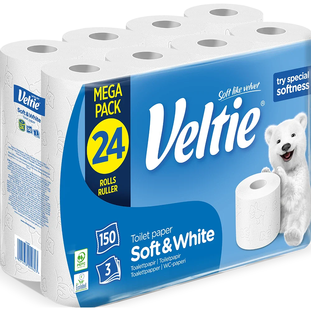 Veltie Toilettenpapier White 24x150Blatt 3lg 18,3m
