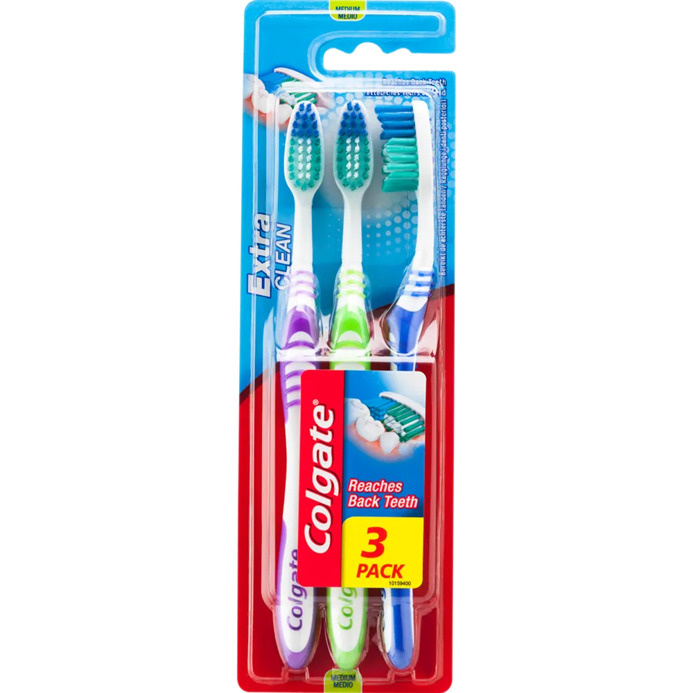 Colgate Extra Clean Tandborste Medium 2+1