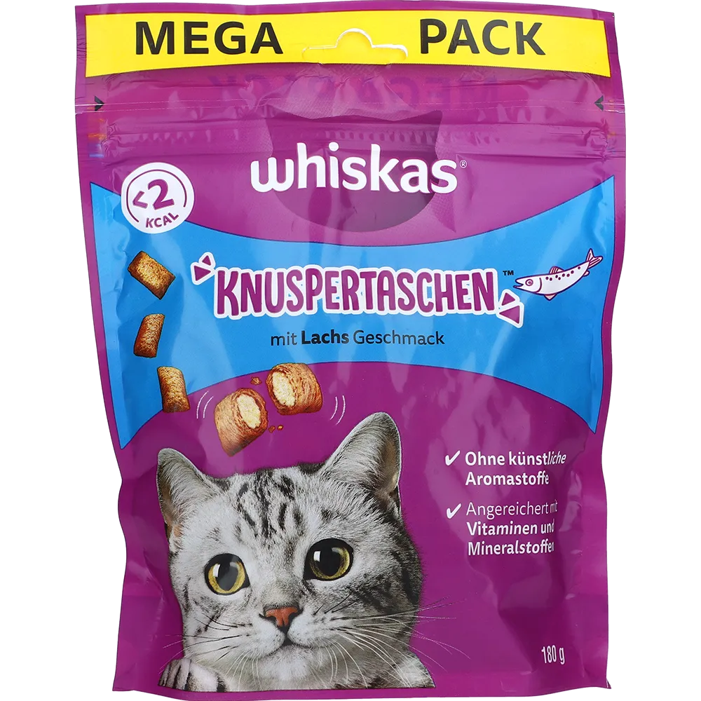 Whiskas Knapriga Bitfickor med Lax, 180G