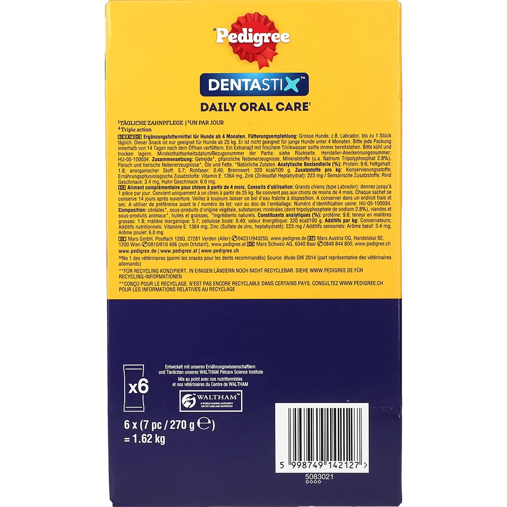 Pedigree DentaStix MP til store hunde, 42 stk.