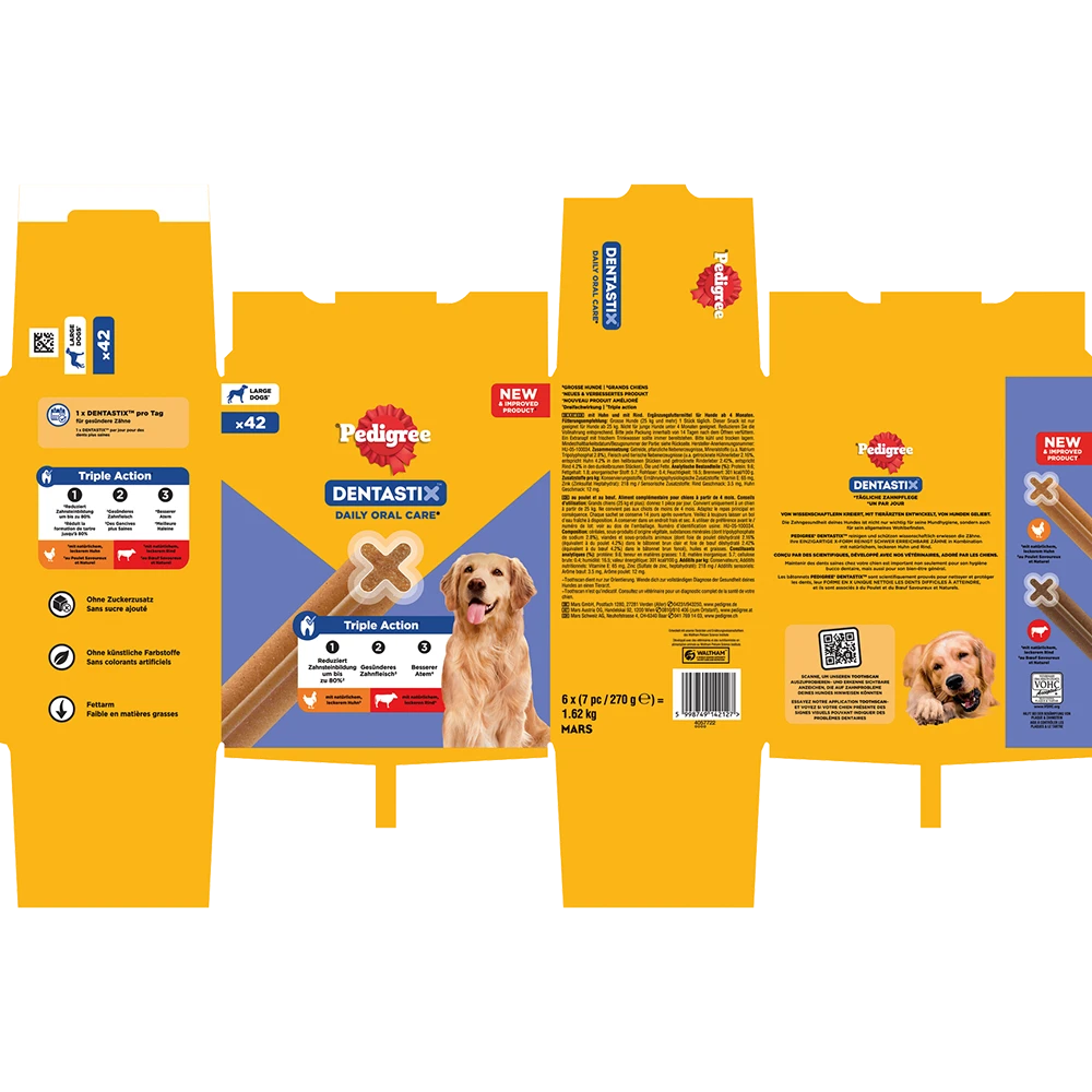 Pedigree DentaStix MP til store hunde, 42 stk.
