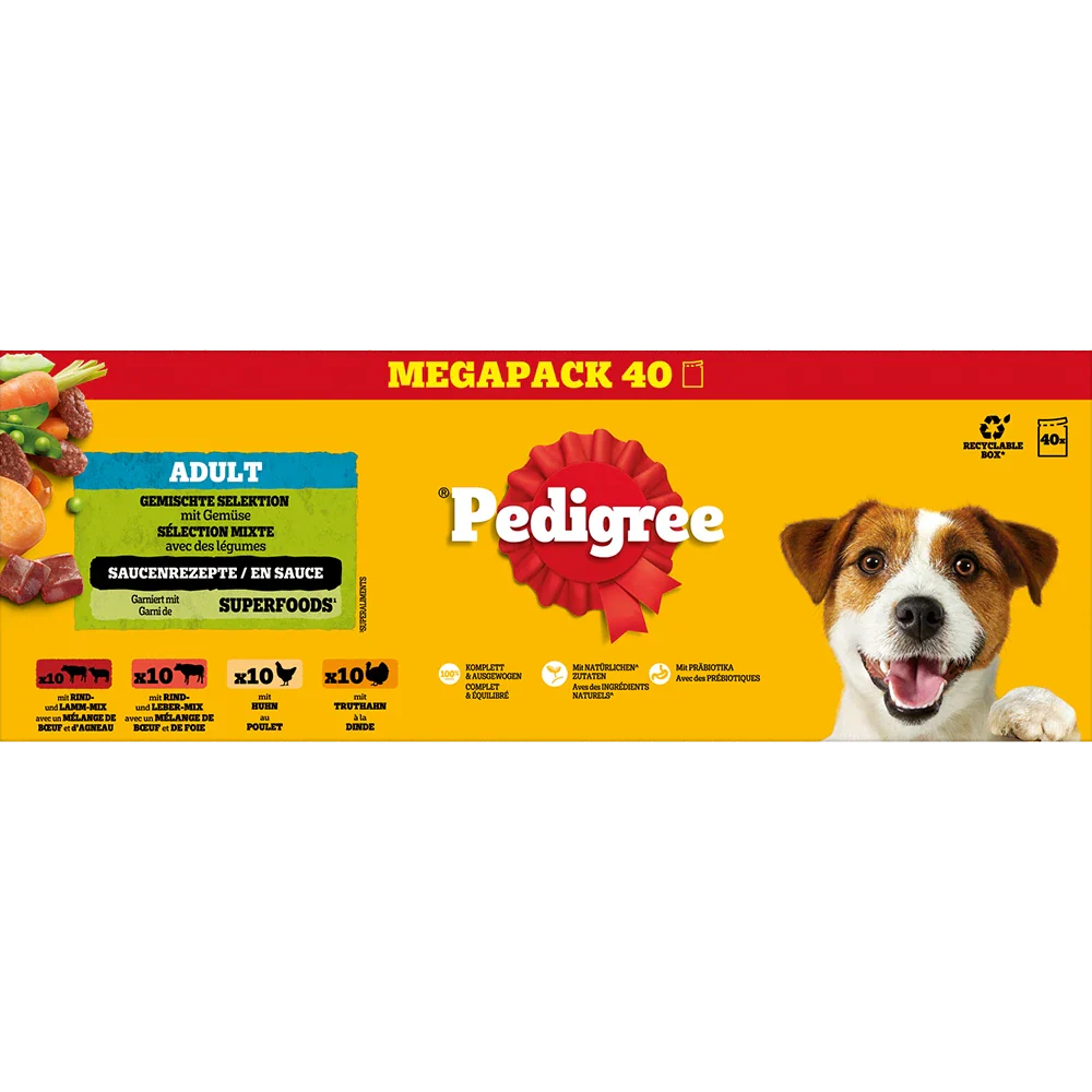 Pedigree Adult 4-pak i sovs
