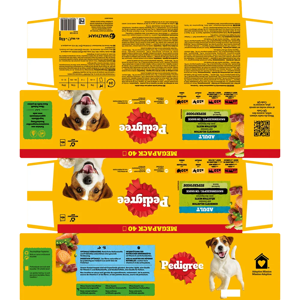 Pedigree Adult 4-pak i sovs