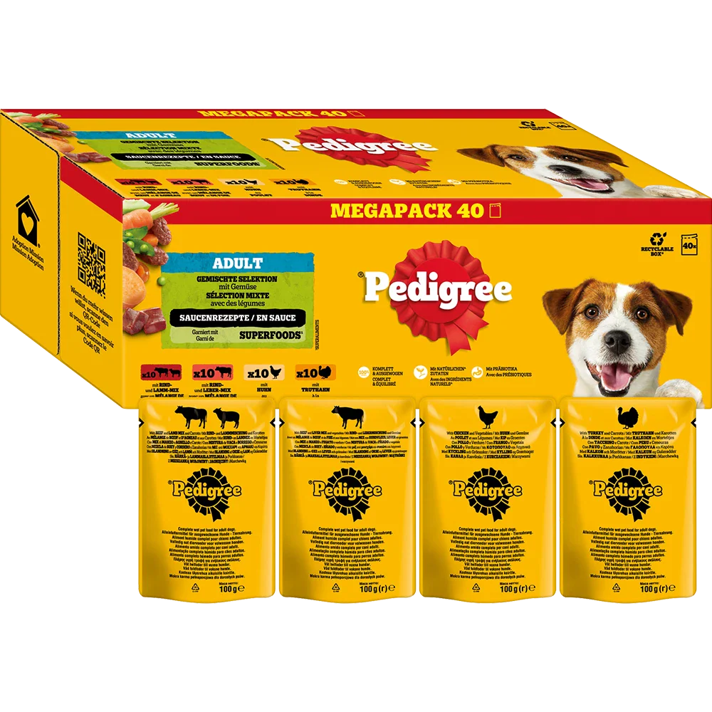 Pedigree Adult 4-pak i sovs