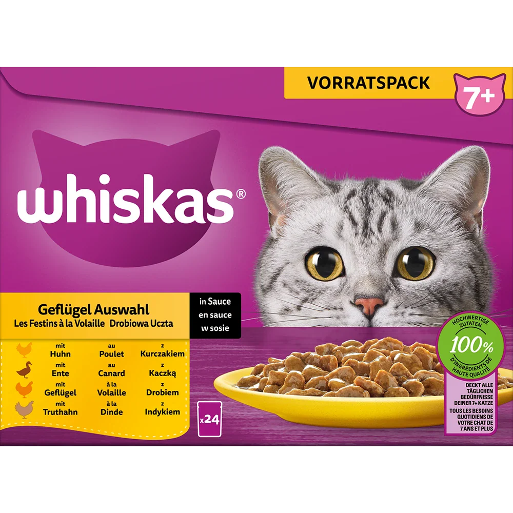 Whiskas Fjerkræ i Sauce 7+
