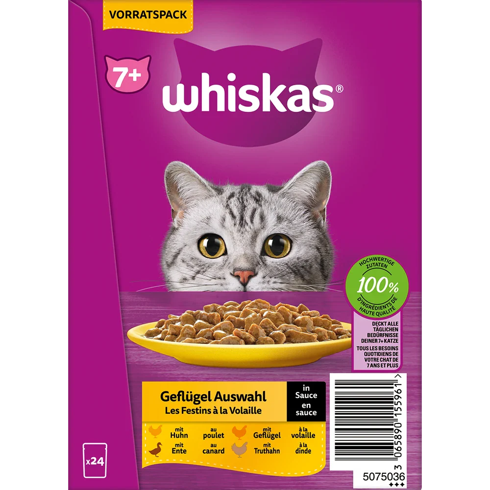Whiskas Fjerkræ i Sauce 7+