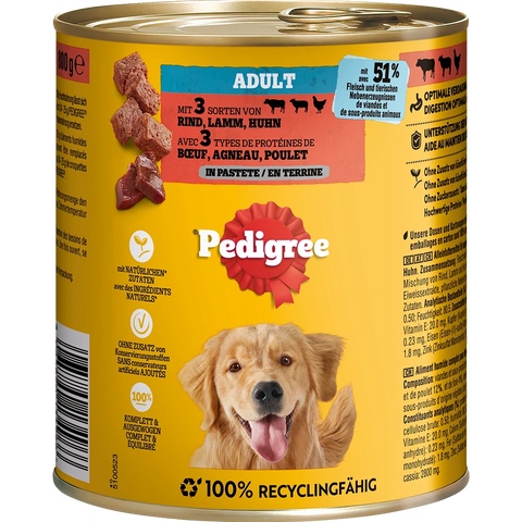 Pedigree Rind, Lamm, Huhn